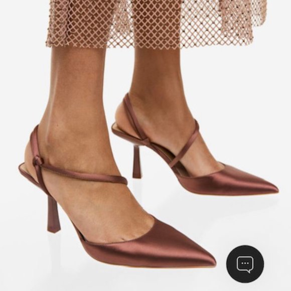 SLINGBACK HEELS- BRONZE - Picture 1 of 5